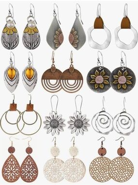 Floral and Hoop Earrings NEW